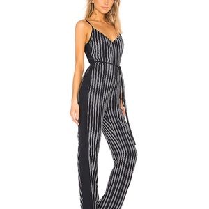 NWT Rag & Bone Rosa silk blend striped waist tie spaghetti strap jumpsuit